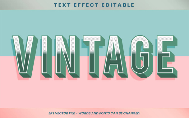 Effet texte Mots vintage modifiables, thème styles de police modifiables combinaison de couleurs vert vintage   - Vecteur, image
