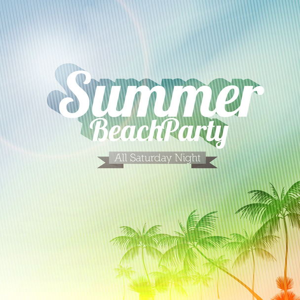 Retro zomer strand partij zomer kalligrafische ontwerpen - vectorillustratie - Vector, afbeelding