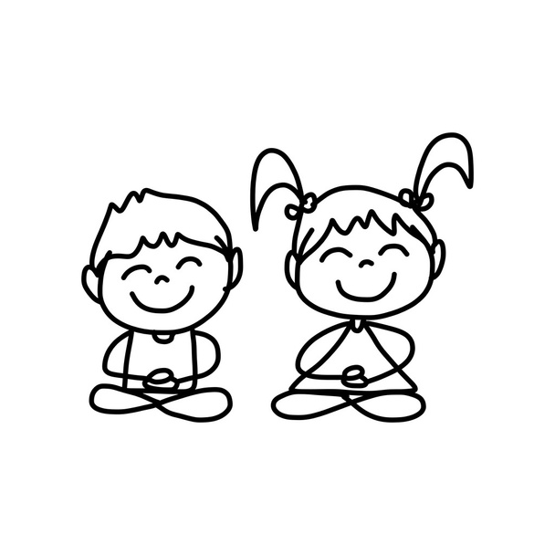Cartoon happy kids - Vector, Image