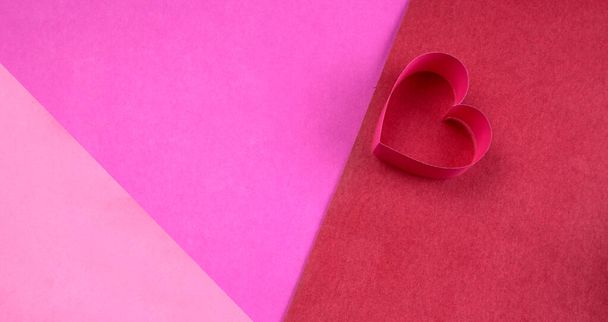 Heart shape on beautiful background. Valentines card concept. Top view. Copy space for text. - Photo, Image