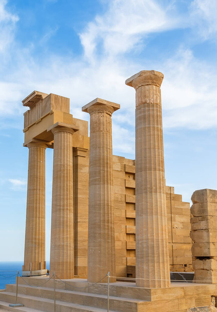 Ruins of ancient temple. Lindos. Rhodes island Greece - Fotografie, Obrázek