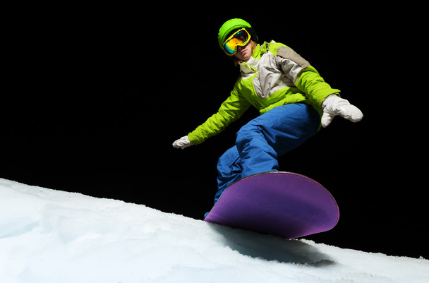 woman   on snowboard - Zdjęcie, obraz