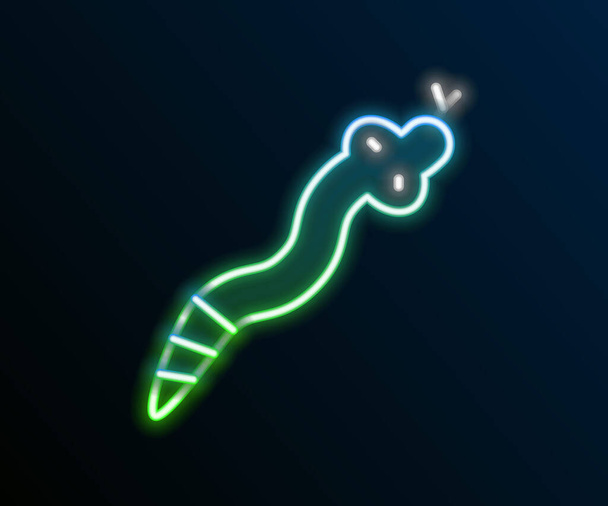 Linea al neon luminosa Icona del serpente isolata su sfondo nero. Concetto di contorno colorato. Vettore - Vettoriali, immagini