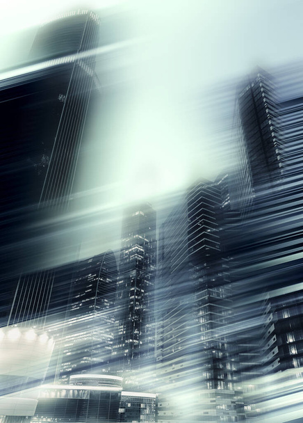 abstract buisness background for design. Modern business skyscrapers of the motion blur concept - Photo, image