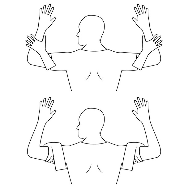 Masaje. Línea de terapia Yumeiho. Instrucciones para realizar técnicas de masaje - Vector, imagen