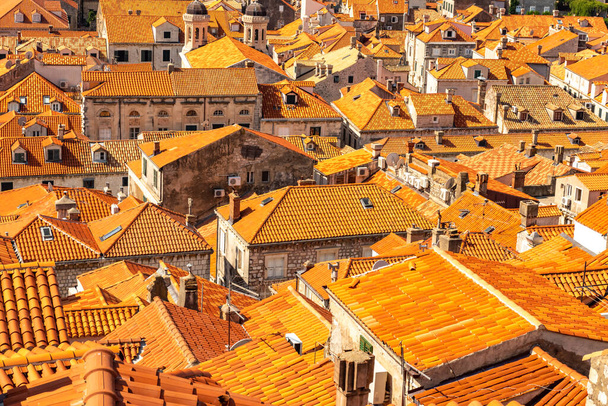 Panorama Dubrovnik Old Town roofs. Europe, Croatia - Photo, Image