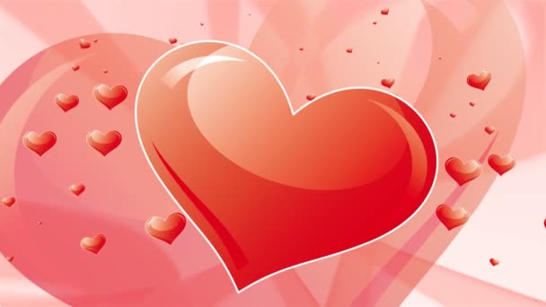 Sevgililer kalpler kırmızı arka plan - Video, Çekim
