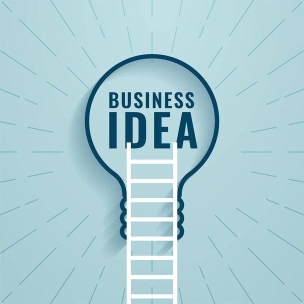 business idea concept with ladder and bulb - Вектор,изображение