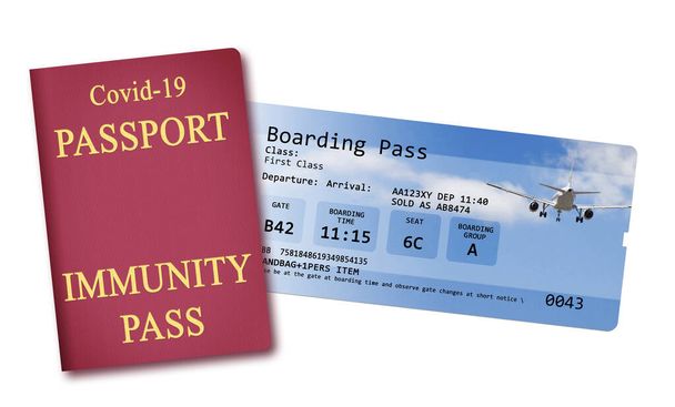 Airline boarding pass tickets isolated on white with space for text insertion - The contents of the image are totally invented and does not contain under copyright parts. The background images are my property. - Photo, Image