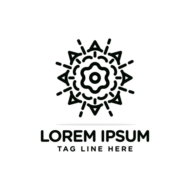 элегантный дизайн логотипа солнца линии и очертания иконки векторный шаблон современный - Фото, изображение
