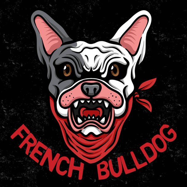 Französische Bulldogge Kopf Logo esport Illustrator - Vektor, Bild
