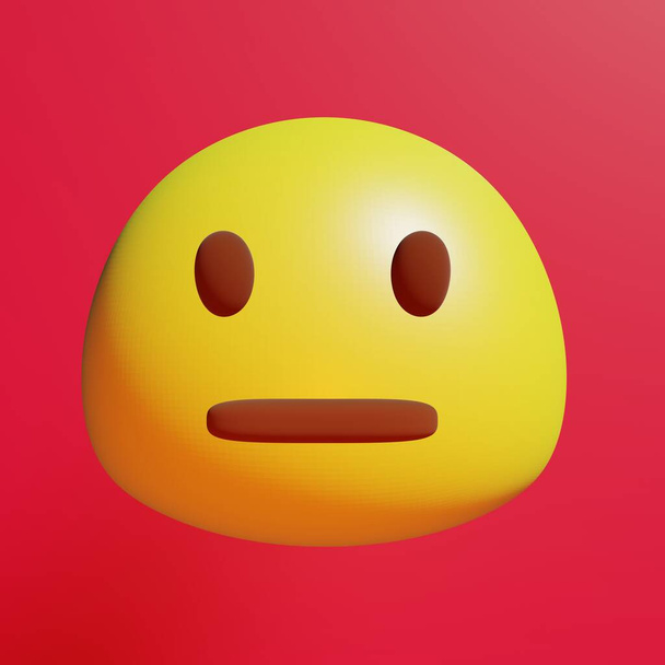 3d mignon neutre emoji lowpoly - Photo, image