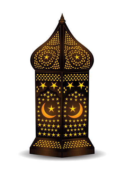 ingewikkelde Arabische lantaarn voor eid of ramadan viering - Vector, afbeelding