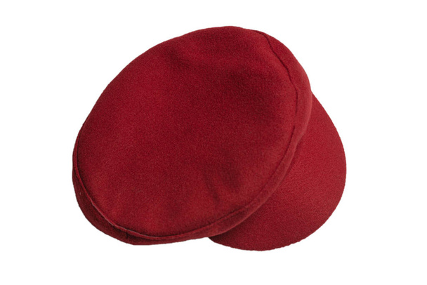 Chapéu vermelho feminino com viseira isolada sobre fundo branco.  - Foto, Imagem