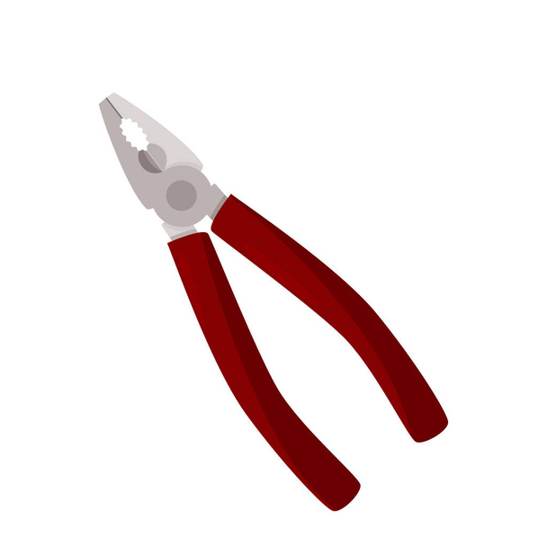 Hand tool plier vector illustration. Isolated on white background. - Vector, Image