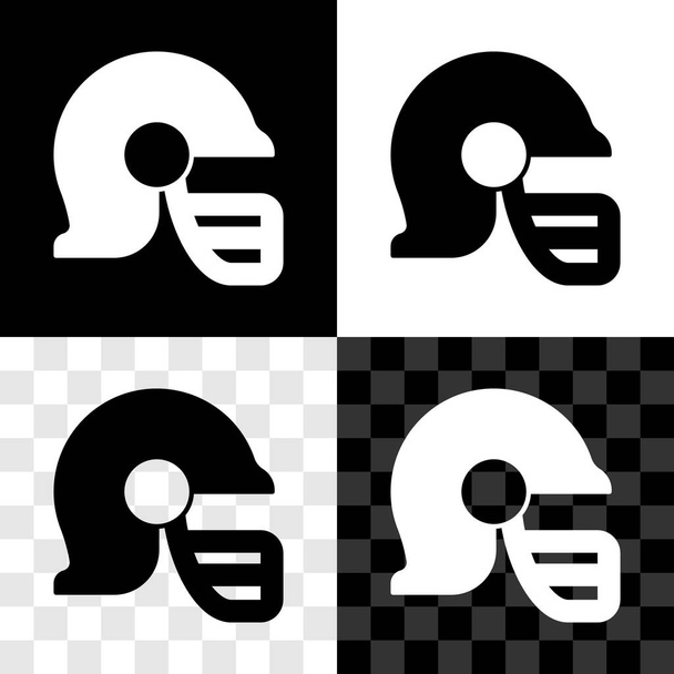 Definir ícone capacete de futebol americano isolado em preto e branco, fundo transparente. Vetor - Vetor, Imagem
