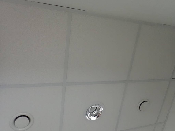 detail of white office building ceiling grid - Photo, Image
