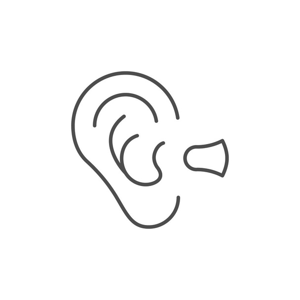 Ear plug line outline icon - Vector, Image