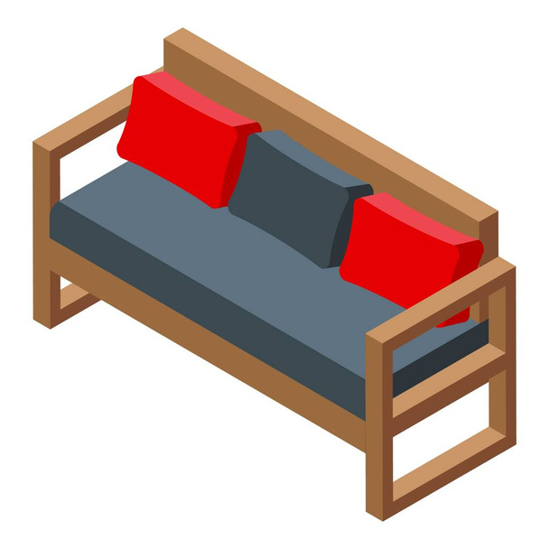 Modern sofa icon, isometric style - Vetor, Imagem