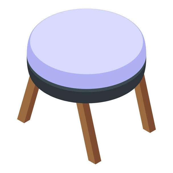 Small round table icon, isometric style - Vector, imagen