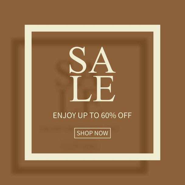 Vector illustration. Sale banner. Online shopping. Shop now. Enjoy up to 60% off. Web page. Advertising web page - Vetor, Imagem