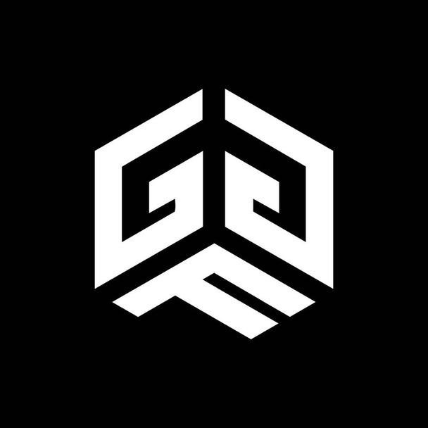 GGF - дизайн логотипу на чорному тлі. Творчі ініціали GGF мають поняття логотипу. GGF проектування літер.  - Вектор, зображення