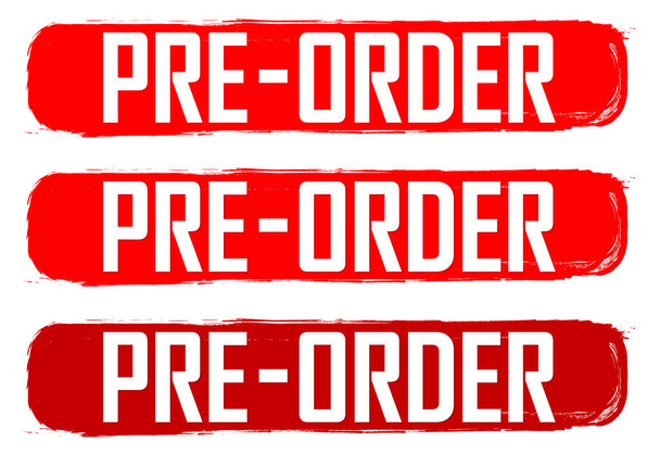 Set Pre-Order Sale banners design template, korting tags, vector illustratie - Vector, afbeelding