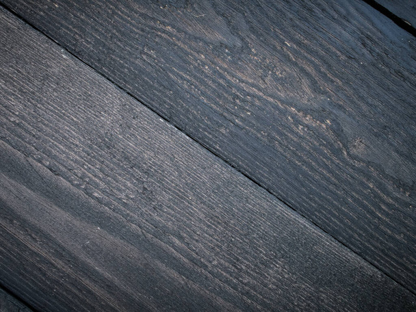 Dark wood planks. Classic flatlay table background. - Φωτογραφία, εικόνα