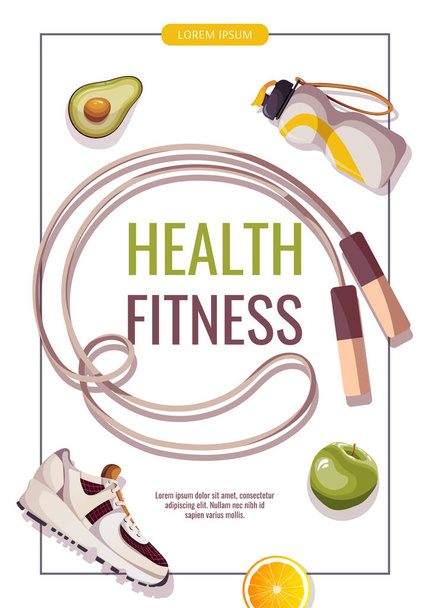 健康フィットネスレタリングスポーツテーマポスター - ベクター画像