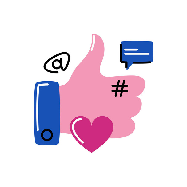 Social media. Vector icon in bold line style - Vector, Image