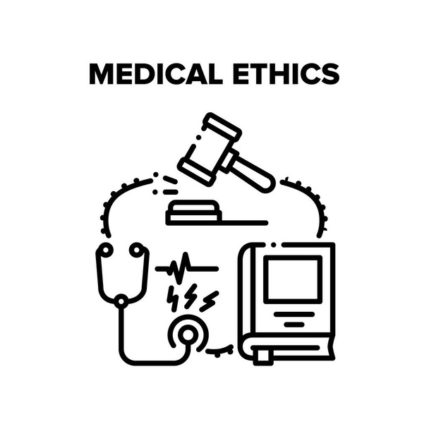 Ιατρική Ηθική Επαγγελματική Διάνυσμα Μαύρη Εικονογράφηση - Διάνυσμα, εικόνα