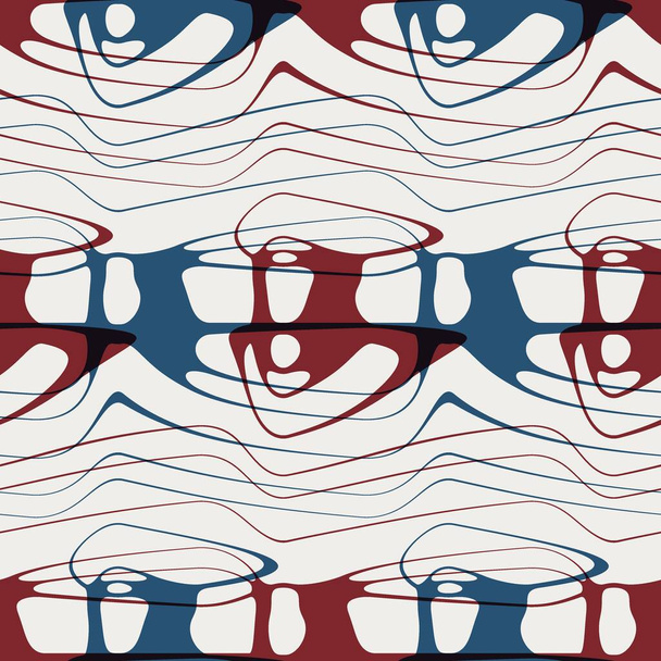 Απρόσκοπτη αφηρημένη μοτίβο σε κόκκινο μπλε μαύρο άσπρο - Φωτογραφία, εικόνα