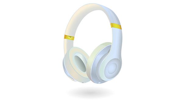 Stylish stereo headphones design. Musical accessories for sports. Vector illustration. - Вектор,изображение