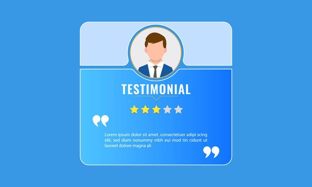 Template for real time online business testimonial and star rating for website. web graphic and template for customer review, testimony, feedback or notification - Vector, Image