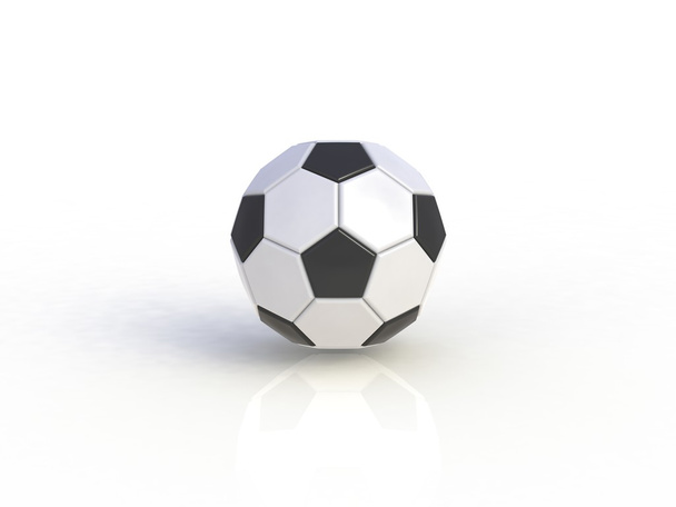 Ballon de football brillant sur fond blanc
 - Photo, image
