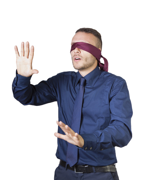 businessman in blindfold - Foto, afbeelding