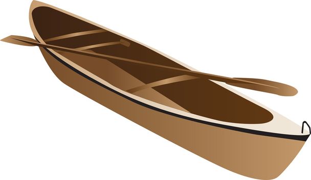 Wooden canoe - Διάνυσμα, εικόνα