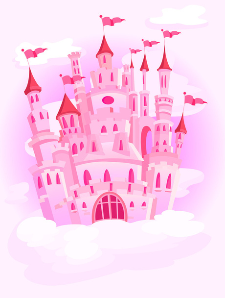 Magic castle in the sky - Vector, Image