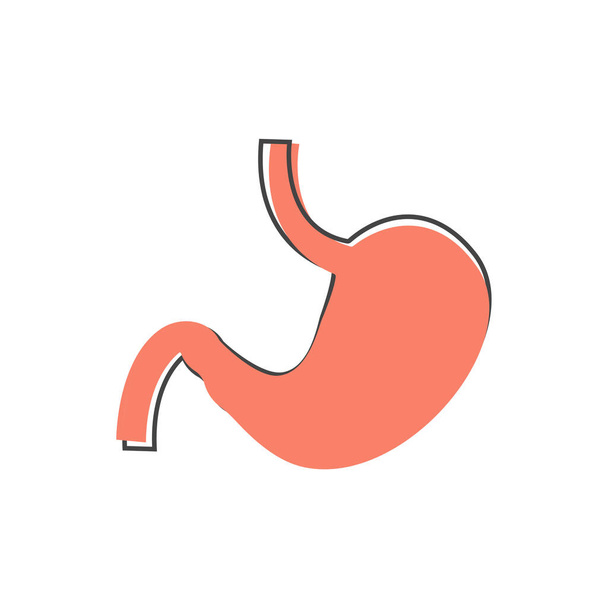 Vector icon stomach, internal organ on white isolated background. Layers grouped for easy editing illustration. For your design. - Vector, Image