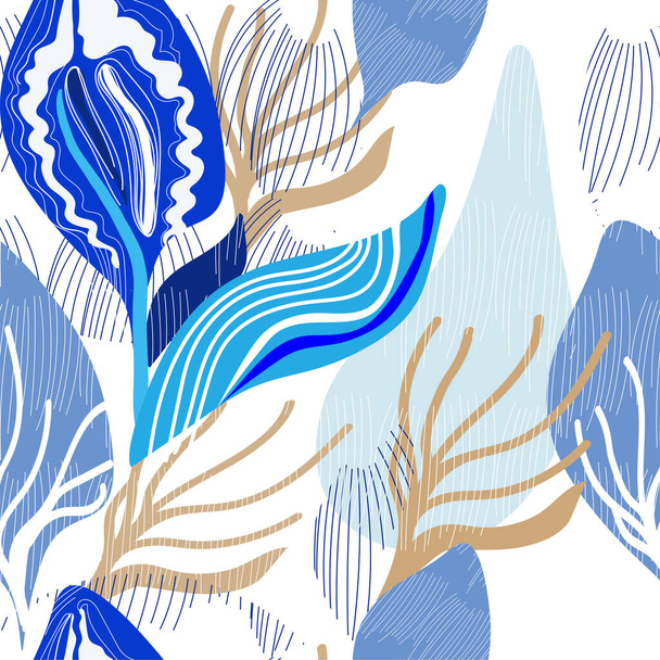 fashionable raster repeat pattern on the marine theme. Abstract llustration. Can be used for fabric, textile, manufacturing, wallpapers. - Фото, изображение