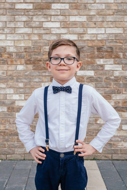 Student wearing glasses and bow tie - Zdjęcie, obraz