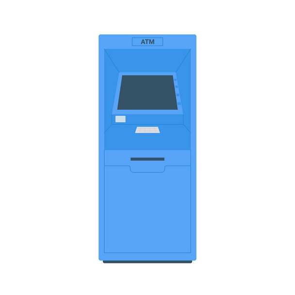 Платежный терминал ATM Auto Teller Machine плоский дизайн - Вектор,изображение