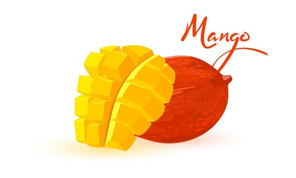 Kreslený lahodný zralé mango - Vektor, obrázek