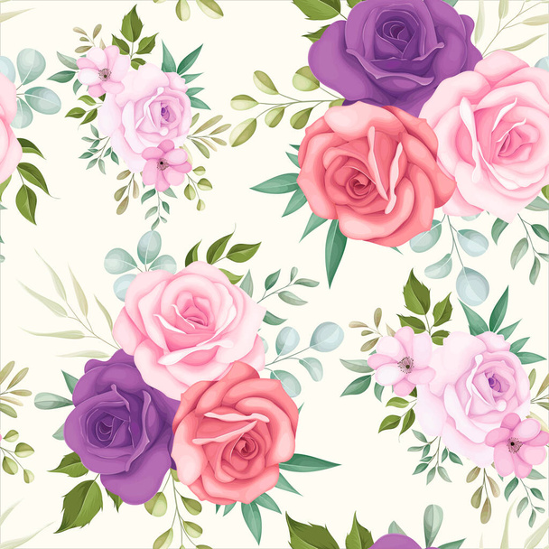 Цветочный узор с мягкими цветками - Вектор,изображение