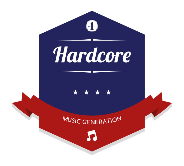 Hardcore zene címke - Vektor, kép