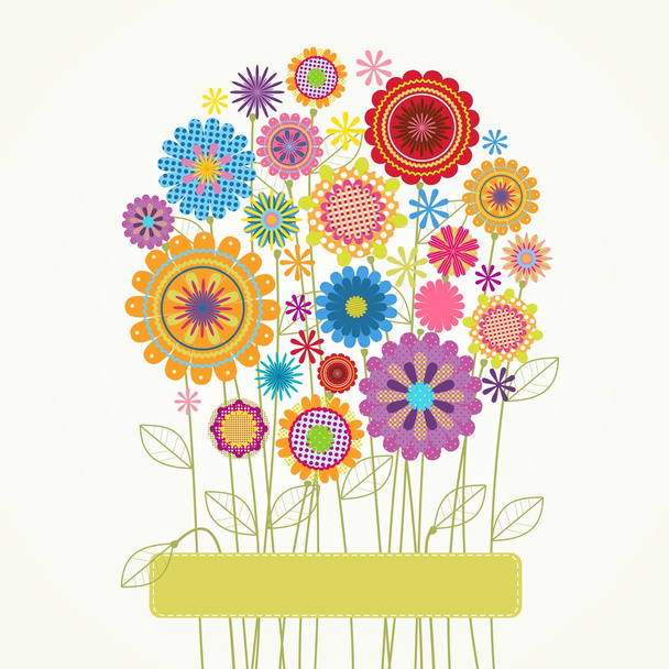 Card with colorful flower - Vektör, Görsel