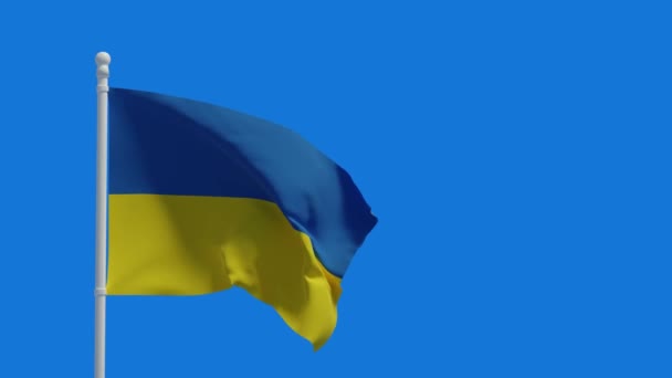 Ukrajna nemzeti zászló, integetett a szélben. 3D-s renderelés, CGI animáció. Videó 4K felbontásban. - Felvétel, videó