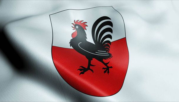 Ilustración 3D de una bandera de Bussigny en la región de Suiza - Foto, imagen