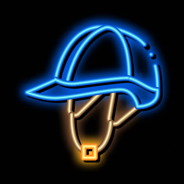 Kask dżokejowy neon świecący ikona ilustracja - Wektor, obraz