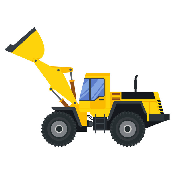 Ilustração para máquinas de construção bulldozer veículo. - Vetor, Imagem
